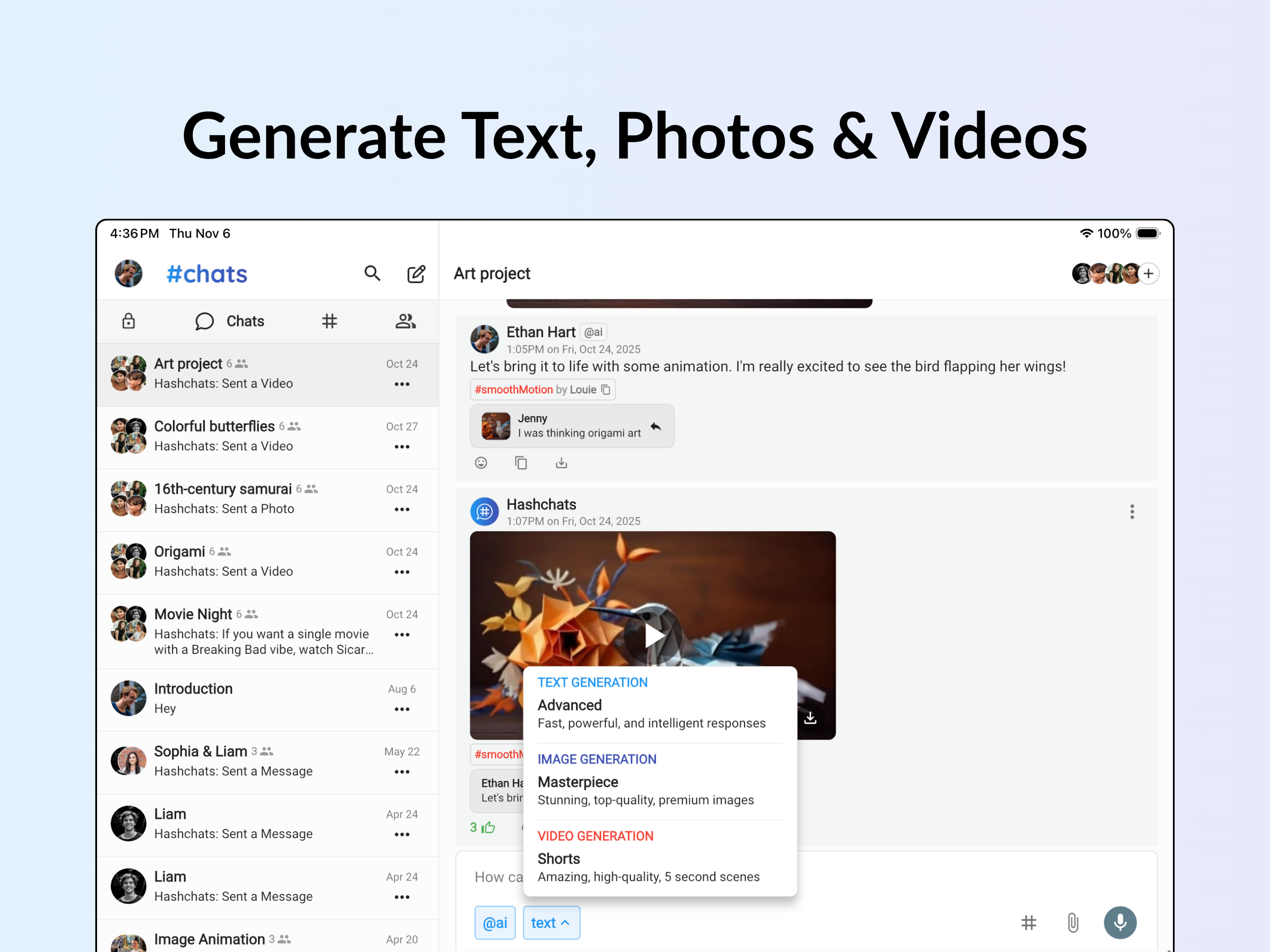 Hashchats – AI Group Messenger