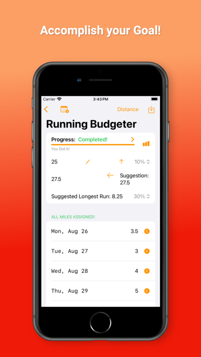 Fitness Budgeter - Weekly Plan Screenshot