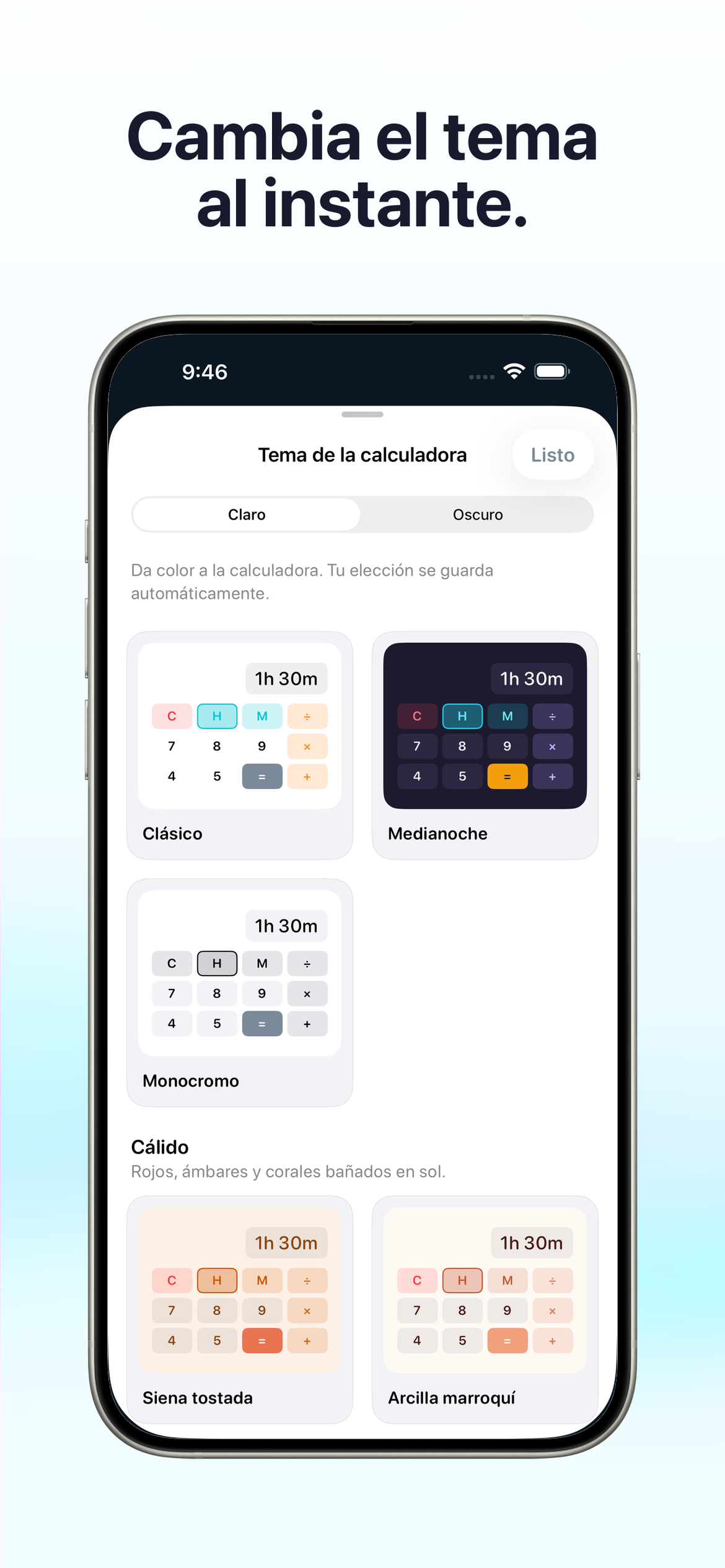 Cambia de tema con un toque