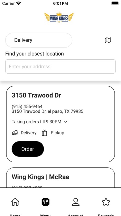 Wing Kings - Order Online iPhone screenshot 2 - Food & Drink app