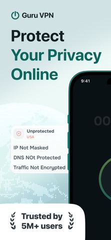 Guru VPN: Fast, Secure Proxy iPhone screenshot 1