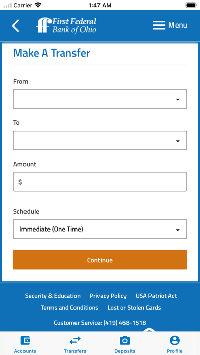 First Federal Bank of Ohio Screenshot