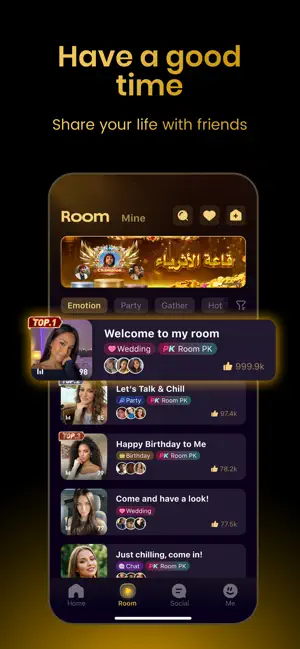 Catchii-Voice party Rooms iPhone screenshot 3