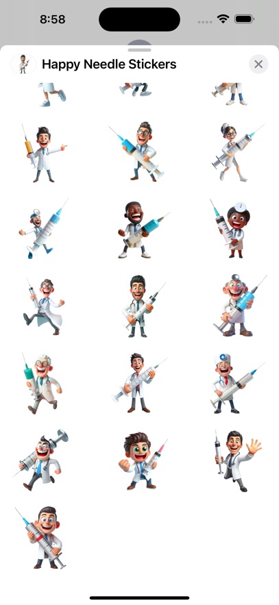 Happy Needle Stickers
