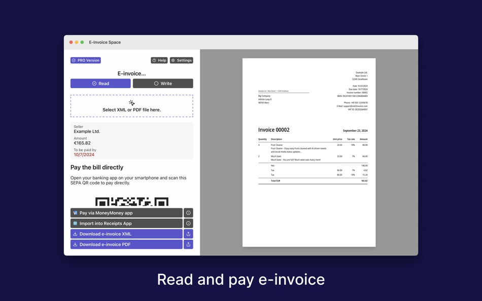 #1. E-Invoice Space (macOS) Podle: Dirk Holtwick