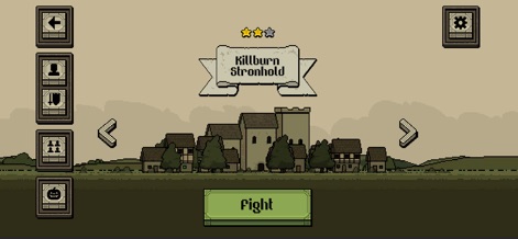 Bloody Bastards - Review the level selection interface, featuring distinct stronghold locations and a clear 'Fight' button to jump into action.