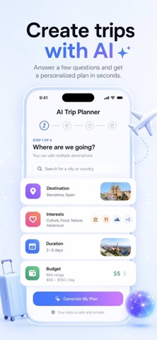 Planvia: AI Trips screenshot