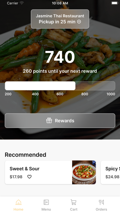 Jasmine Thai Restaurant iPhone screenshot 1 - Food & Drink app