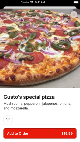 Gusto's Pizza iPhone screenshot 4 - Food & Drink app