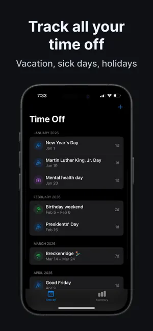 MyPTO: Track & Plan Time Off screenshot 1