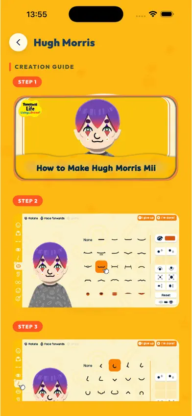 Tomodachi Miis Ideas screenshot 1
