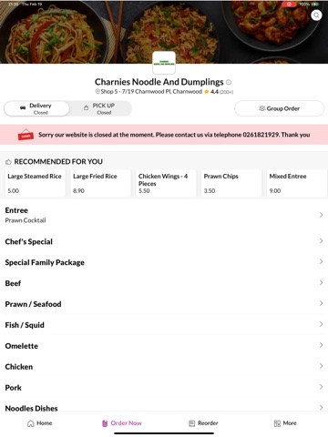 Charnies Noodle And Dumplings iPad screenshot