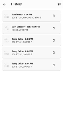 Airflow CFM Calc HVAC screenshot