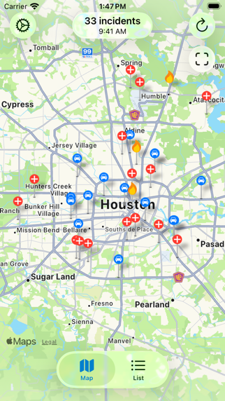 Houston Incidents iPhone screenshot 1 - News app