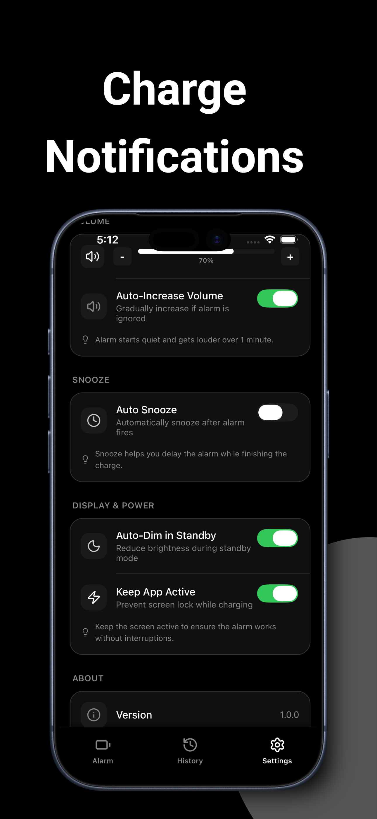 Battery Charge Monitor - Alarm screenshot 5