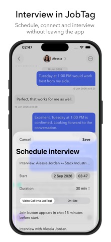 JobTag iPhone screenshot