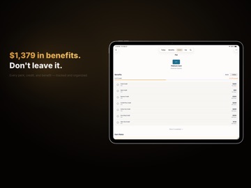 kardfolio: Card Benefits iPad screenshot