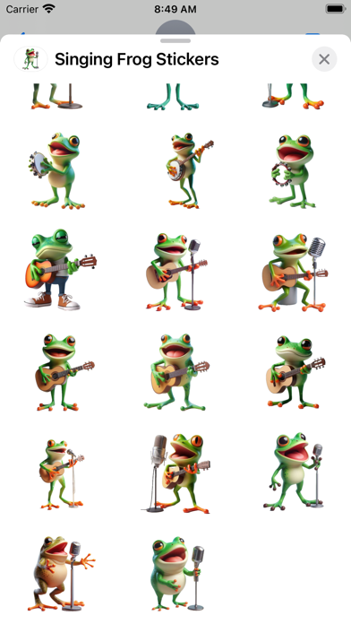 Screenshot 3 of Singing Frog Stickers App