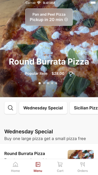 Pan and Peel Pizza iPhone screenshot 2 - Food & Drink app