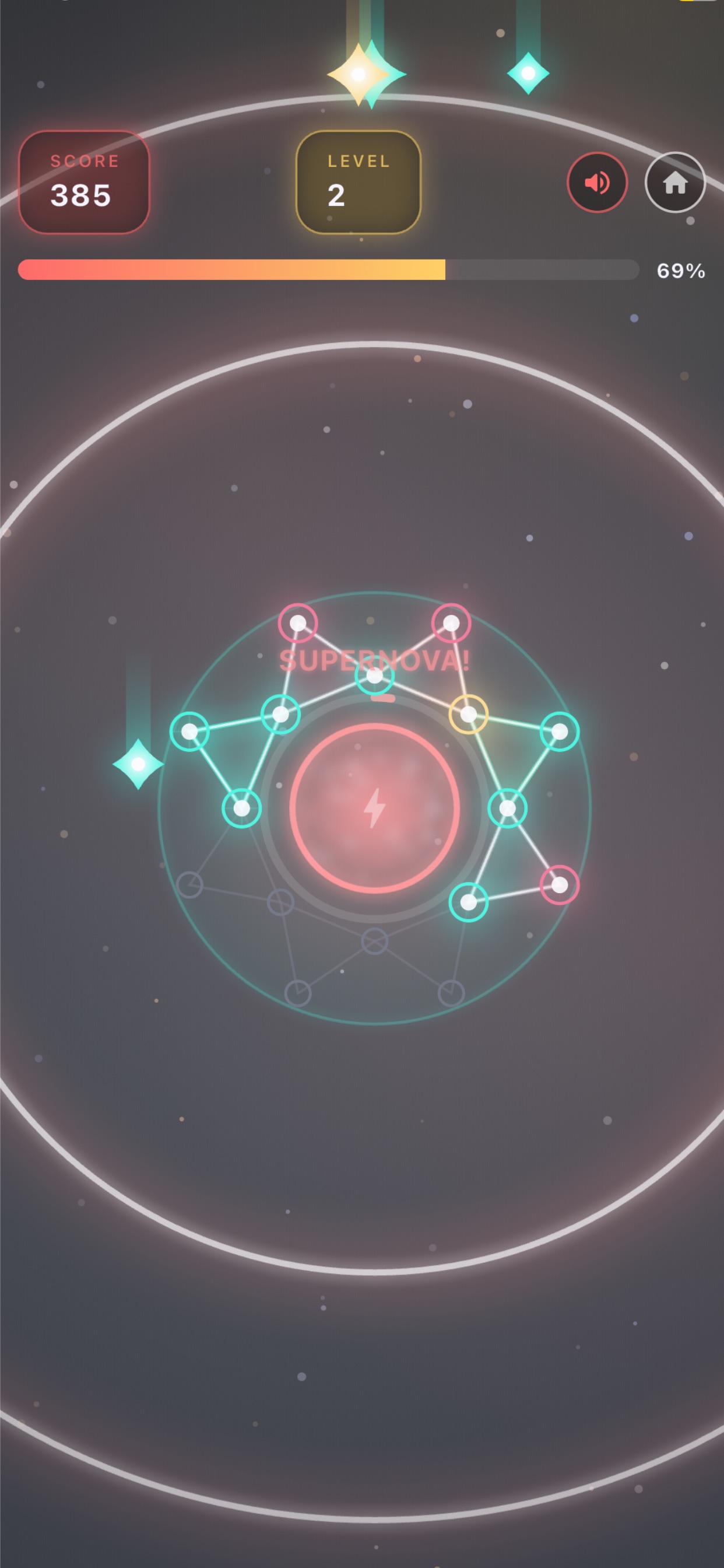 Screenshot 3 of Glow Loop: Cosmic Defense