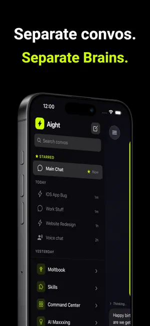 Aight - For OpenClaw & Hermes iPhone screenshot 2