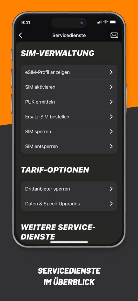 klarmobil - Users gain full control over their mobile services through dedicated SIM management features like eSIM profile viewing, and convenient tariff options including third-party blocking.