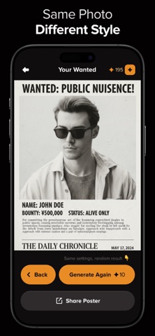 Wanted Poster Maker iPhone screenshot