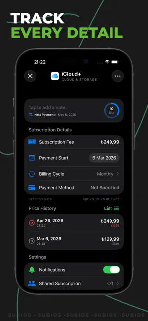 Subios: Subscription Tracker screenshot 2