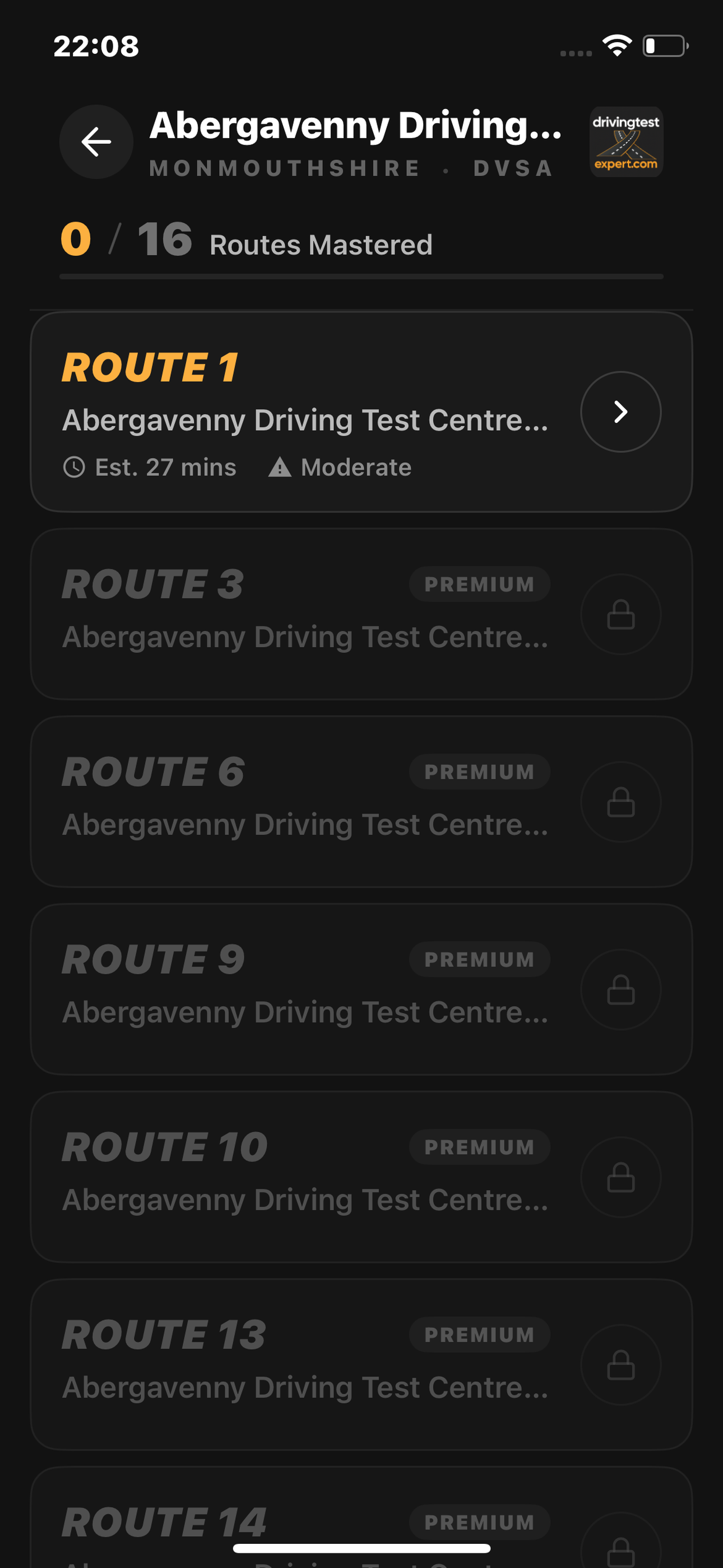 Test Routes Expert