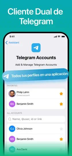 Captura de pantalla de Nicegram: AI X Dual Telegram en iPhone 2