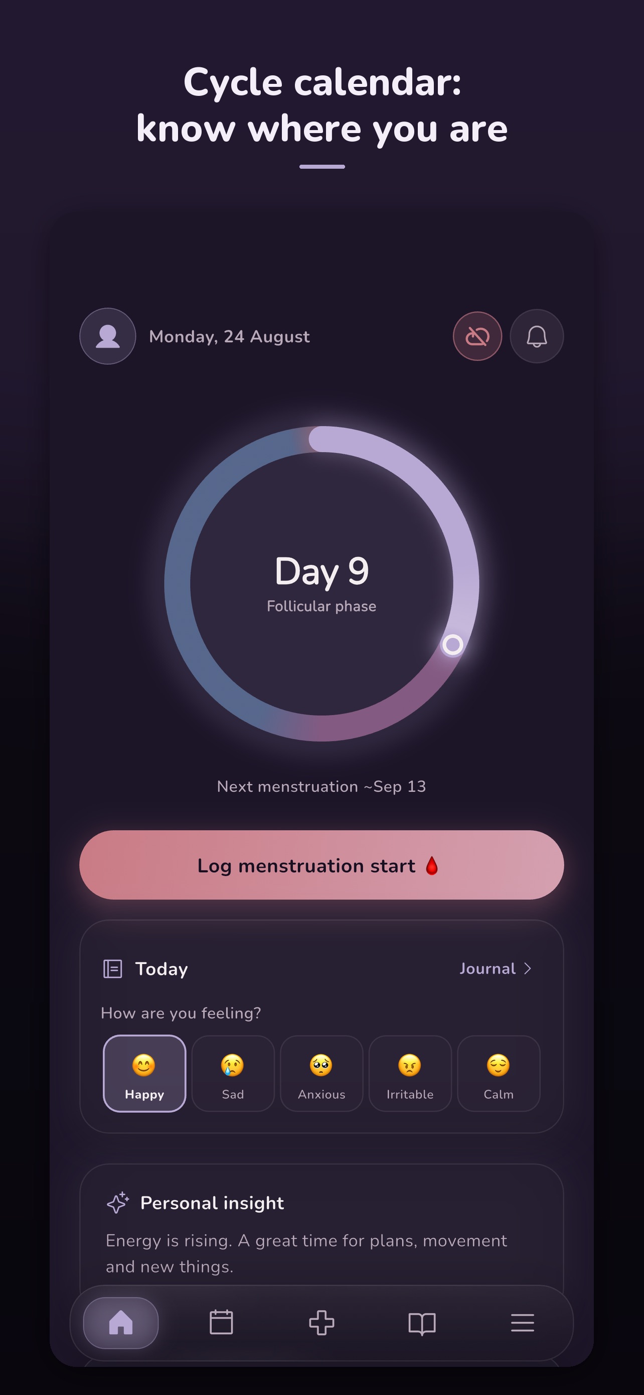 Screenshot 1 of Kvit: Period & Cycle Tracker