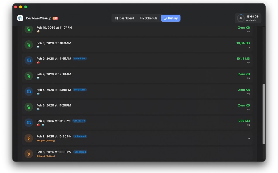 #6. DevPowerCleanup (macOS) By: Tiago Becker