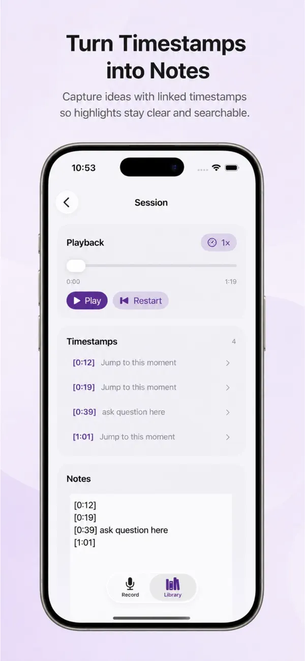 Screenshot #2 pour Voice Recorder with Timestamps