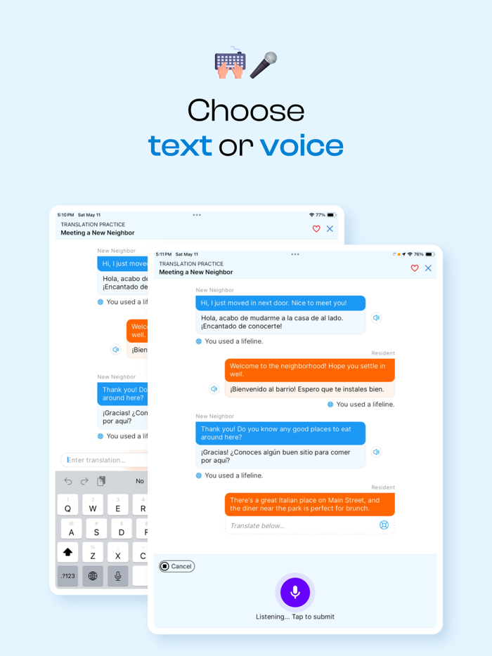 AI Language Practice - Bubblz
