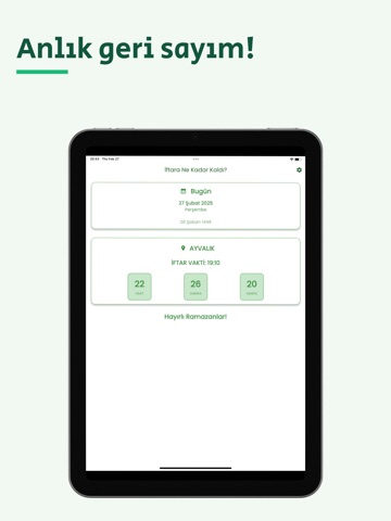 İftara Ne Kadar Var? iPad screenshot
