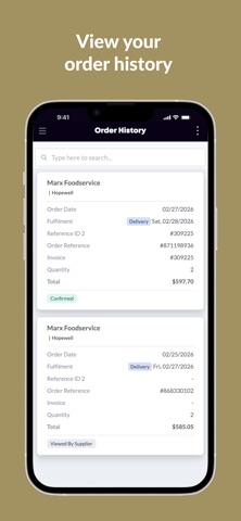 Marx Foodservice OrderHub iPhone screenshot