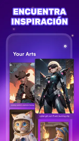 Captura de pantalla de AI Image Generator en iPhone 5