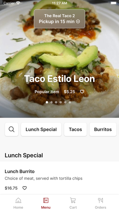 The Real Taco iPhone screenshot 2 - Food & Drink app