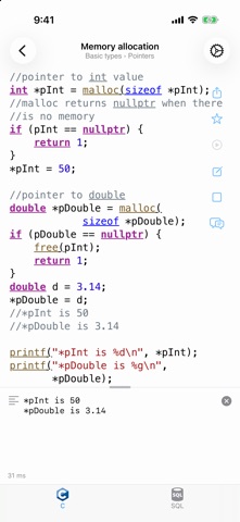 Screenshot 2 of C Recipes: Code & SQL App