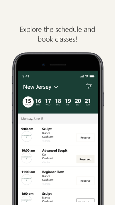 Forte Pilates Studio iPhone screenshot 3 - Health & Fitness app