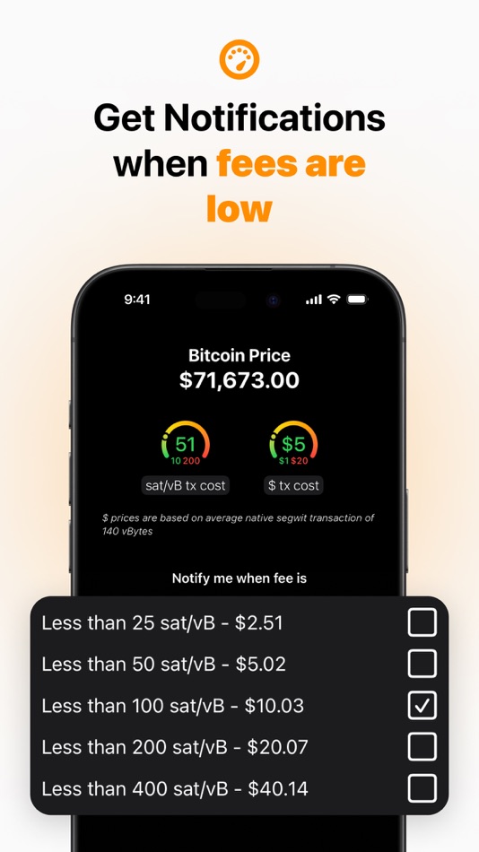 #2. Bitcoin Fees Alert (iOS) 由: FixingHiring LLC