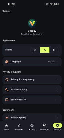 Vproxy iPhone screenshot