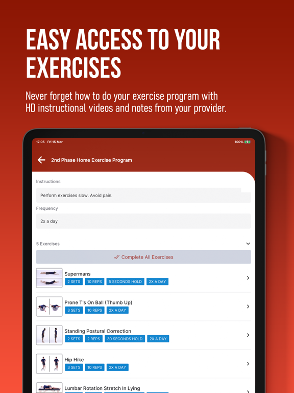 Advanced Rehabilitation, Inc. iPad screenshot 1 - Health & Fitness app