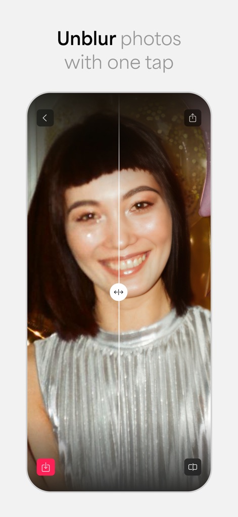 Photo Enhancer: Gigapixel AI - See the remarkable unblurring effect as a previously soft image gains crisp focus and enhanced facial features.