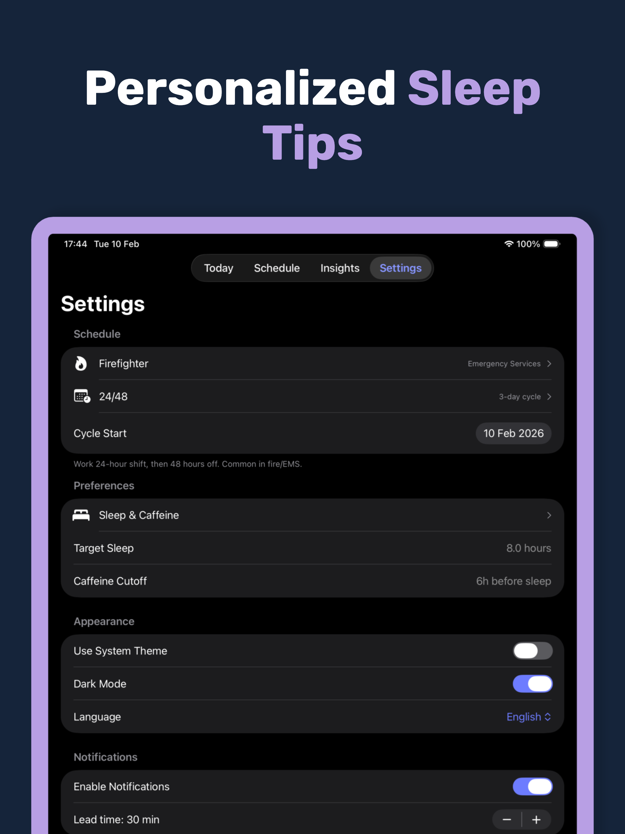 Shift Worker Sleep Management screenshot 8