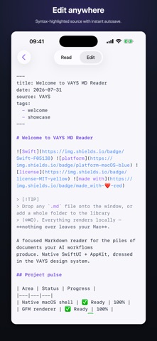 Vays - Markdown reader iPhone screenshot 4