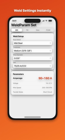 Welding Calculator: Parameters のスクリーンショット
