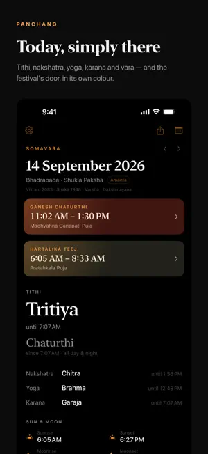 Panchang – Hindu Calendar screenshot 2