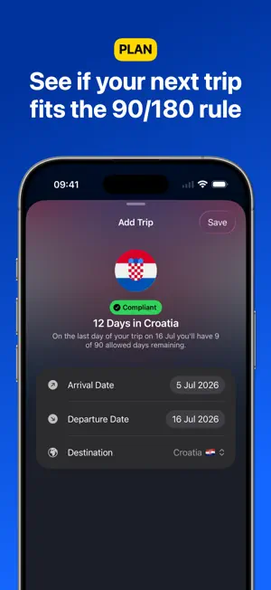Schengen Calculator 90 180 screenshot 2