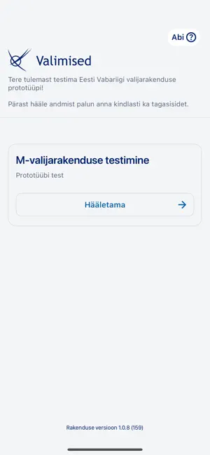 Valijarakendus screenshot 1